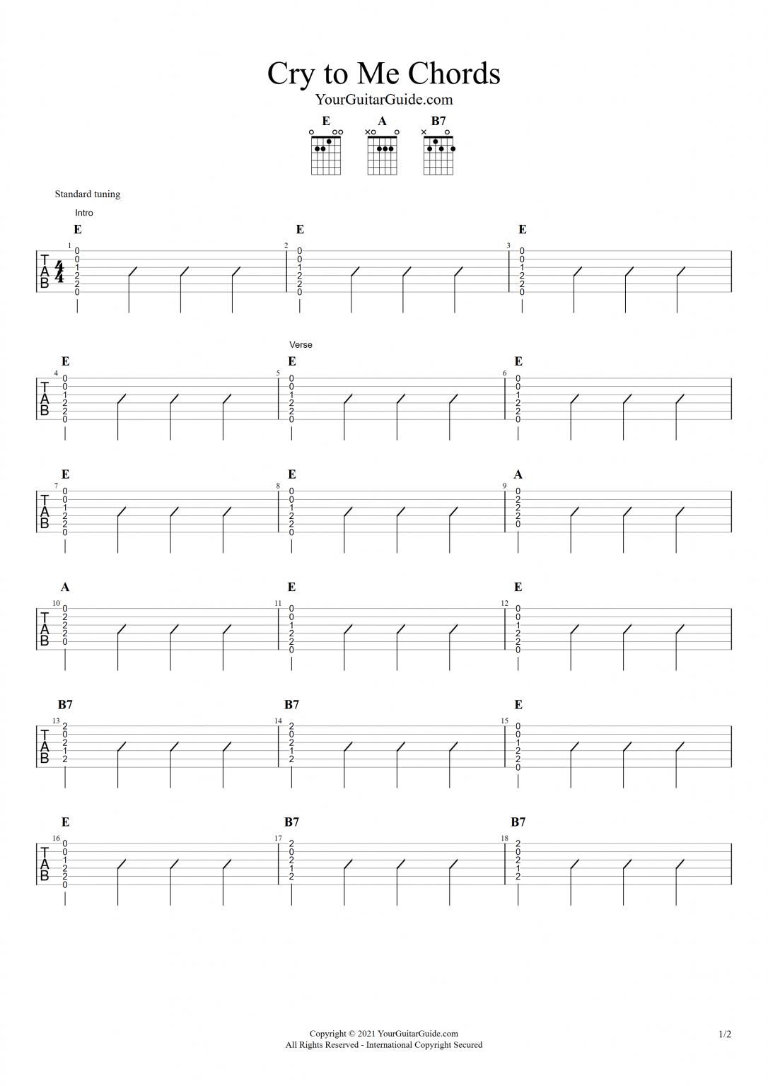 Cry to Me Guitar Lesson